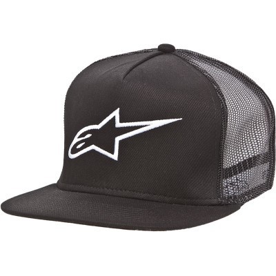 Alpinestars Corp Trucker Snapback Hat - Black/White - Adult One Size Fits All