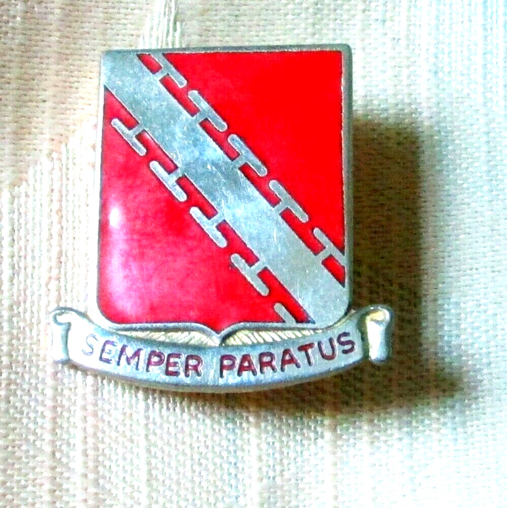 52nd US Army Air Defense Enamel DUI Collar Badge Maker M.S. Meyer