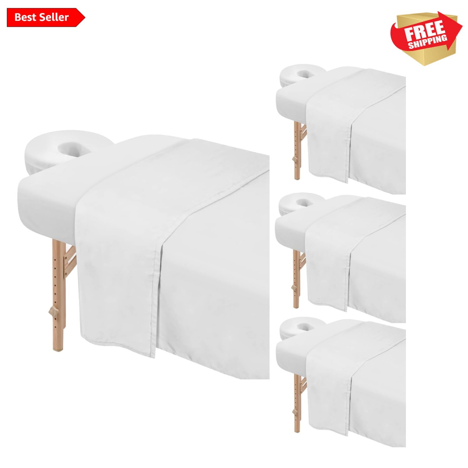 4 Set Massage Table Covers - Heavyweight Microfiber, Pill & Stain Resistant