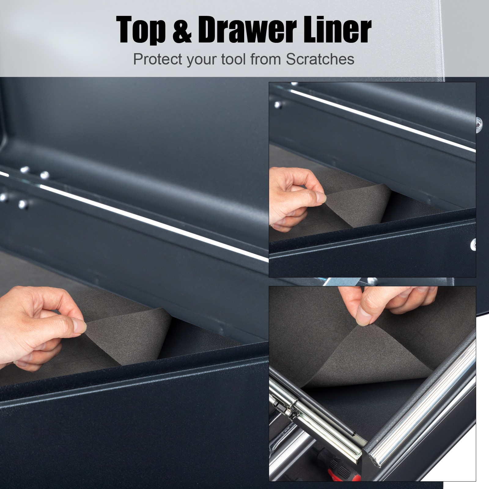 23.8" Tool Chest Steel Tool Storage Box with 5 Drawers & Locking System & Keys