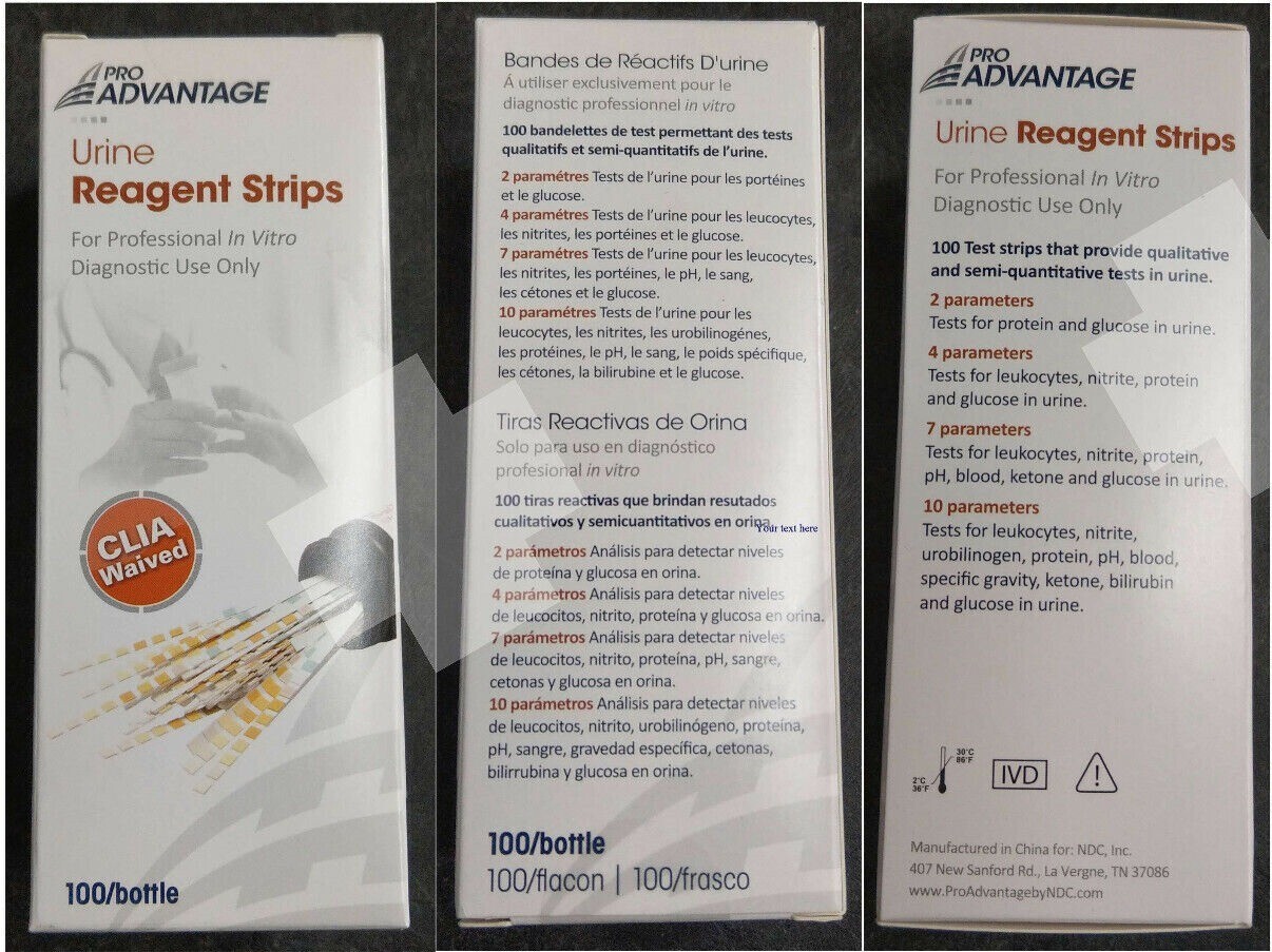 Pro Advantage 10 Parameter SG Urine Reagent Test Strips 100/PK Multistix P080010