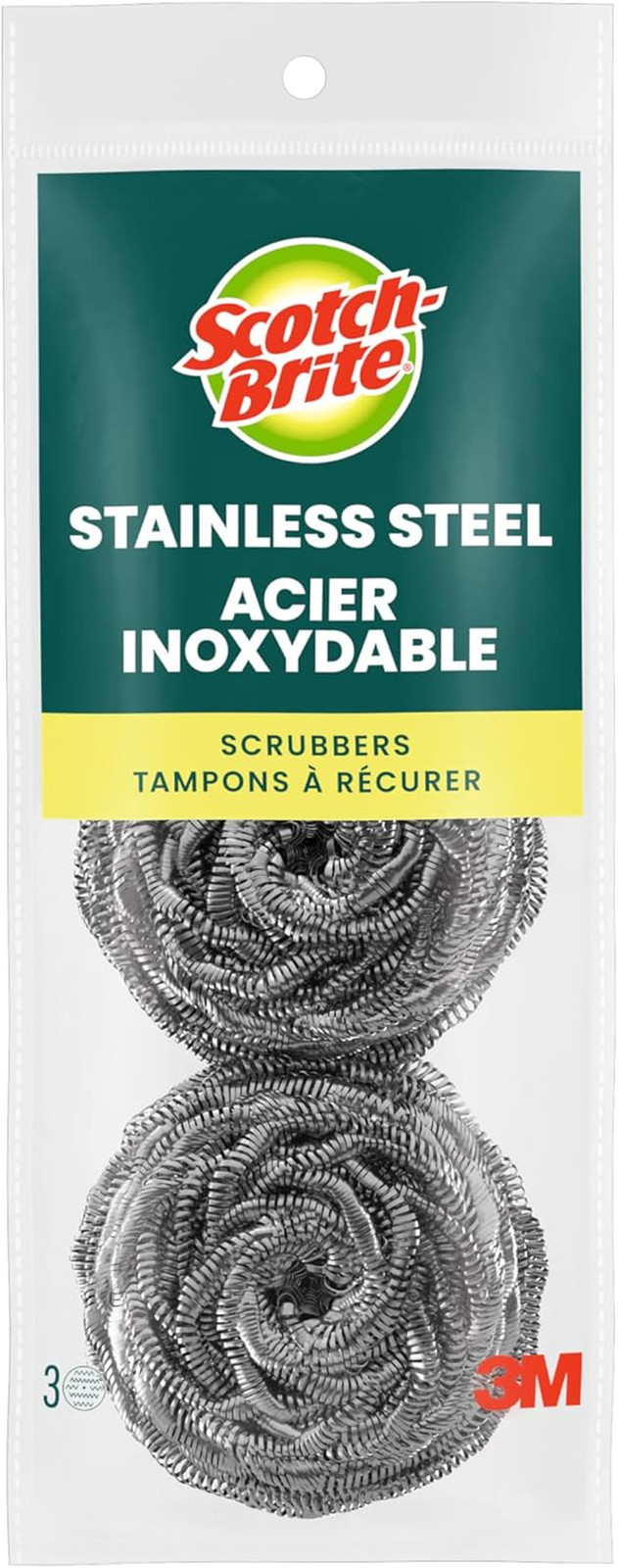 Stainless Steel Scrubbers, Scouring Pads for Cleaning Tough Baked-On Messes, Met