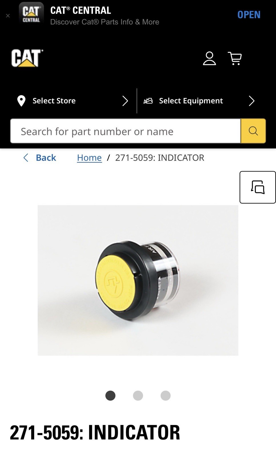 CAT OEM Caterpillar 271-5059 Indicator-Air Filter Service,