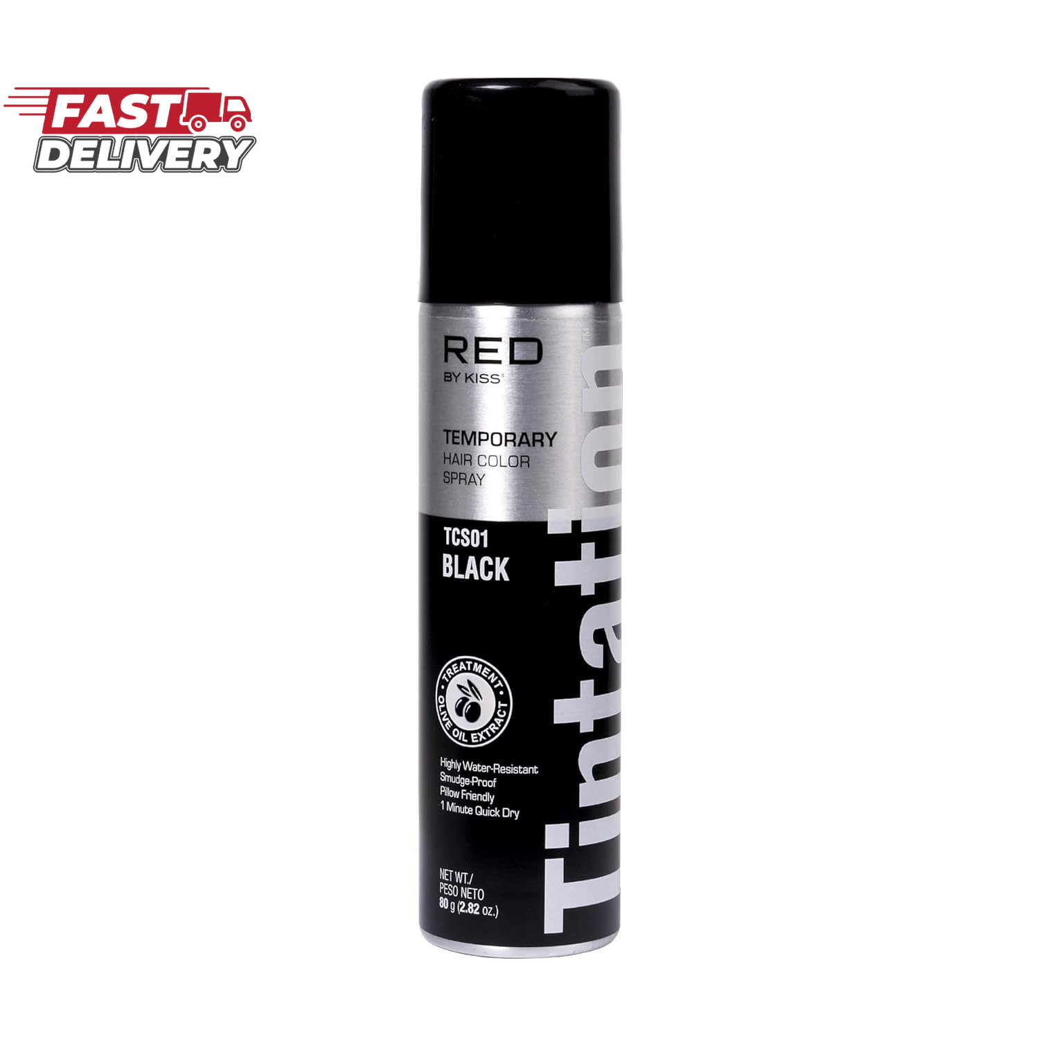 Red by Kiss Tintation Temporary Hair Color Spray, Instant Gray Root Touch up Cov