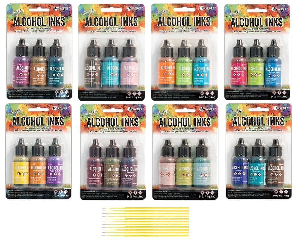 Ranger Alcohol Ink Bundle - 8 Favorite Sets Alcohol Inks, Nature Walk,
