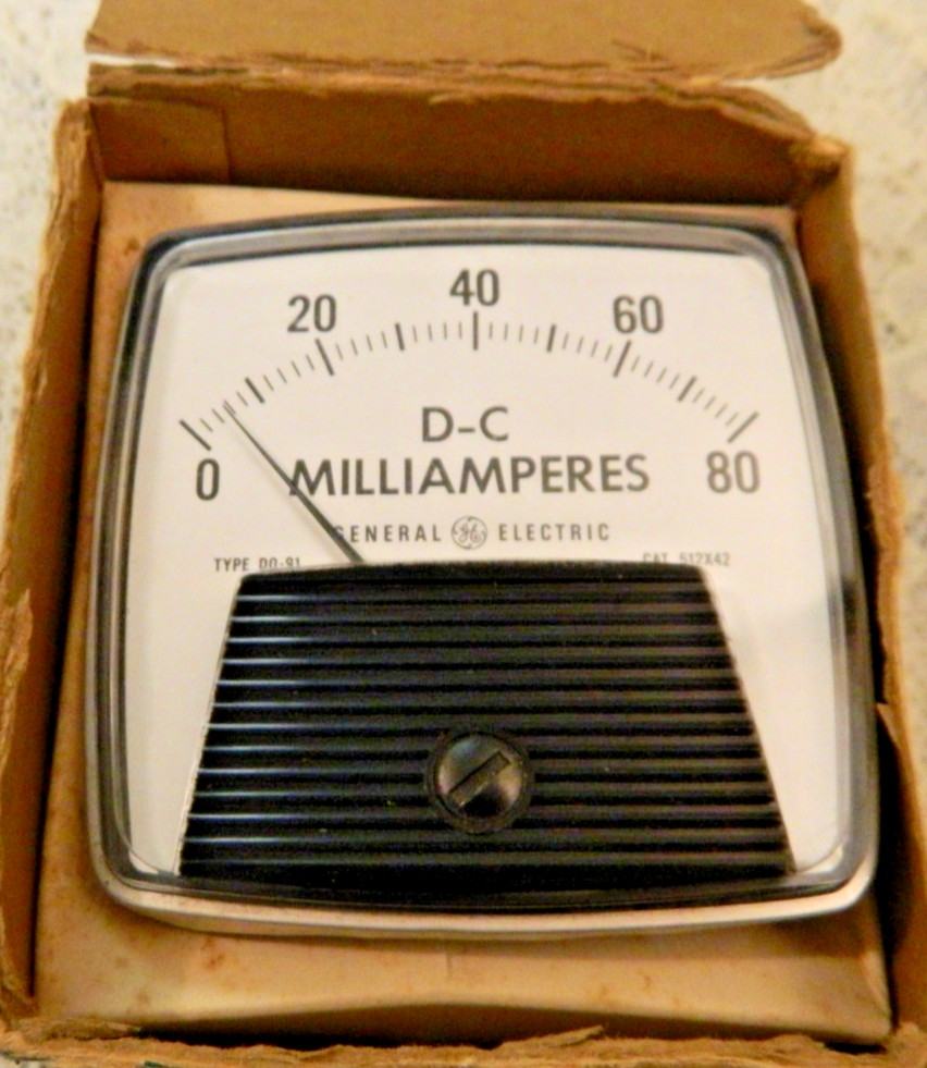 Vintage General Electric GE DC Voltmeter 0-80V Analog Panel Meter PW013 - Nice!