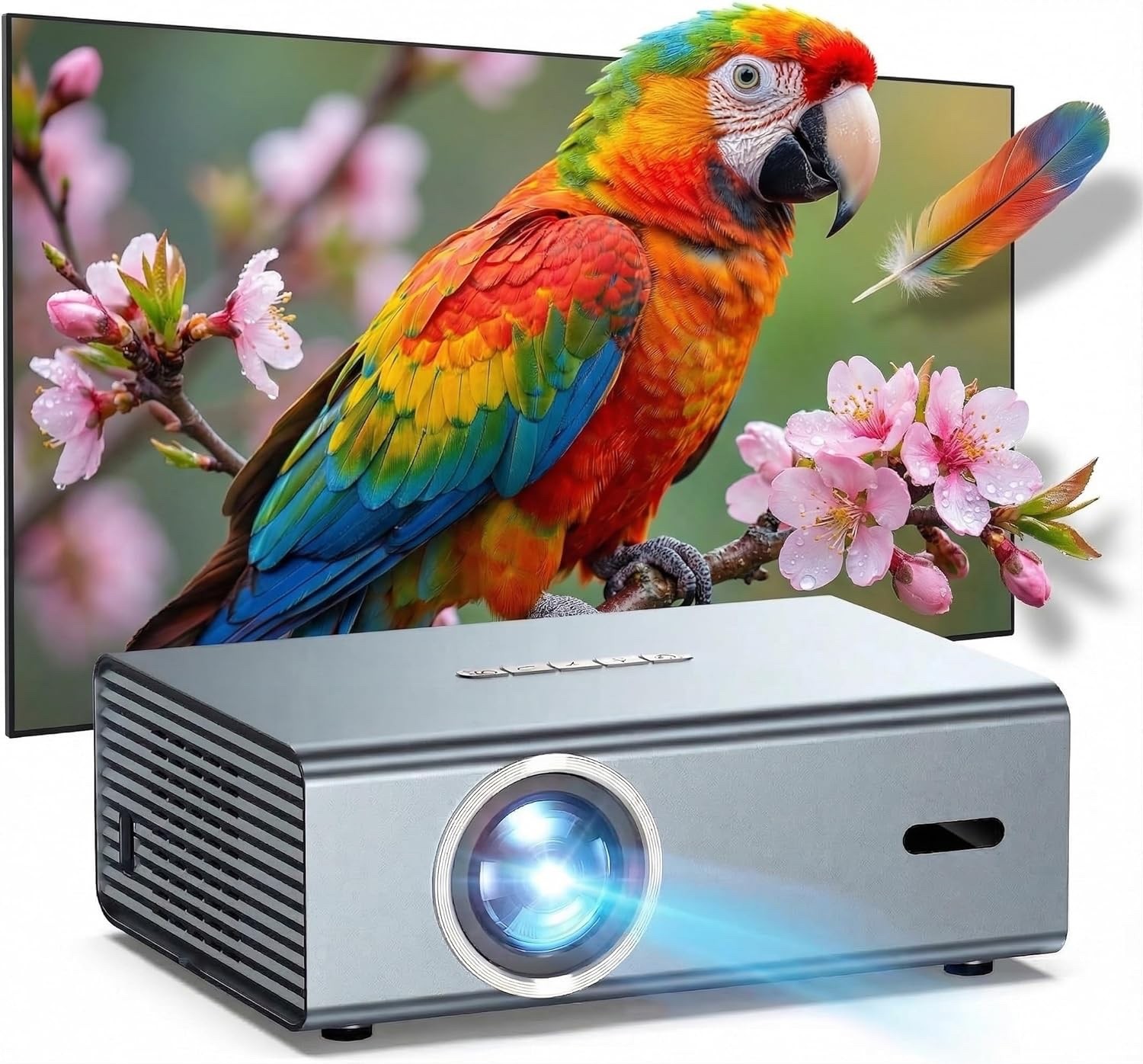 NEW Geekman 4K Projector with WiFi and Bluetooth, Up to 450 Inch Giant Screen