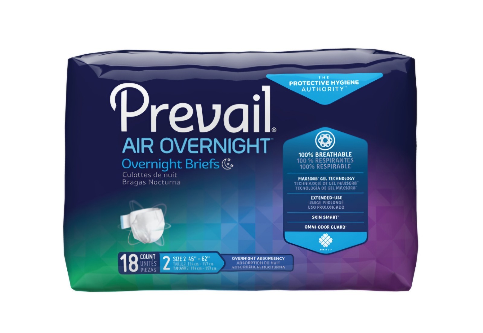 Prevail Air Daily Brief | Size 2 | Breathability | Ultimate Absorbency | 18 Ct