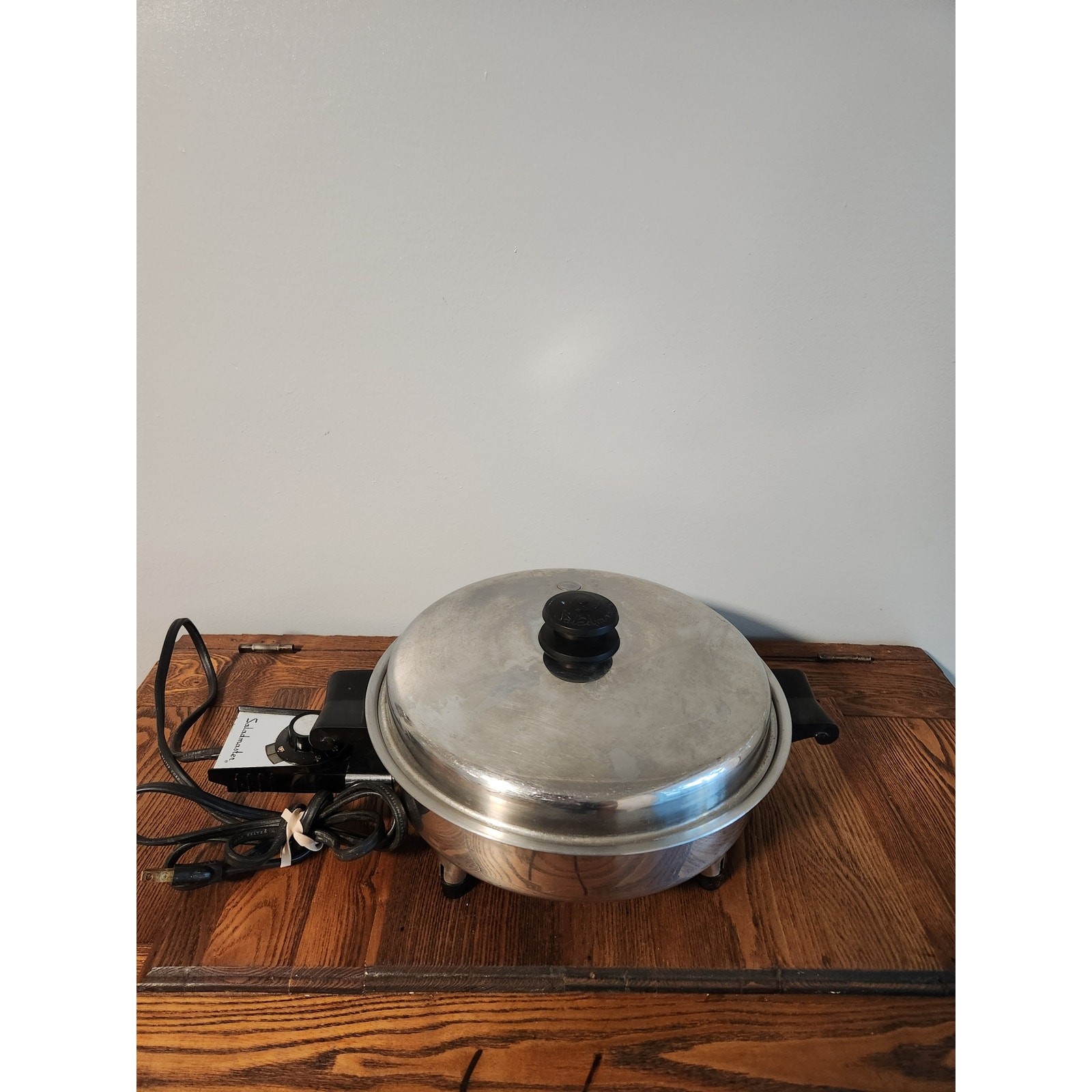 Saladmaster Electric Skillet Fry Pan #7815E with Vapo lid 1996 Vtg