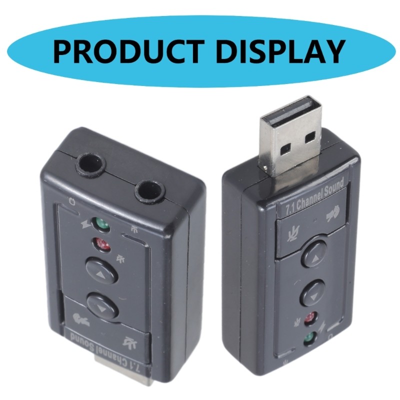 External Sound Card USB 2 Virtual 7.1 Surround Sound Adapter for Windows