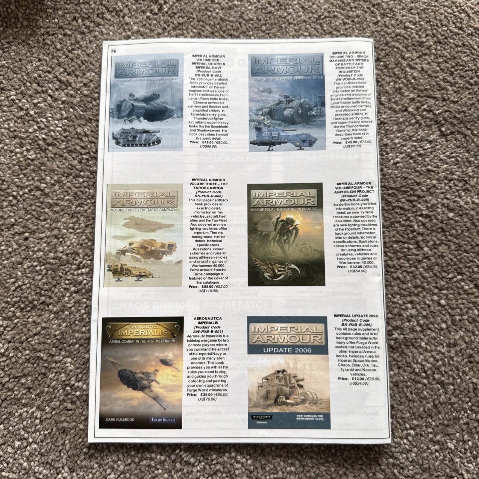 WARHAMMER Forge World Catalogue 2007 very good condition