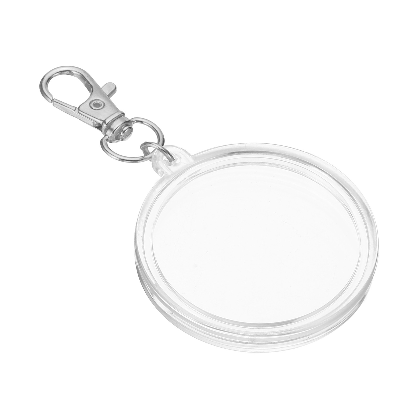 Plastic Coin Holder Keychain, Coin Case with Key Ring Buckle, Silver