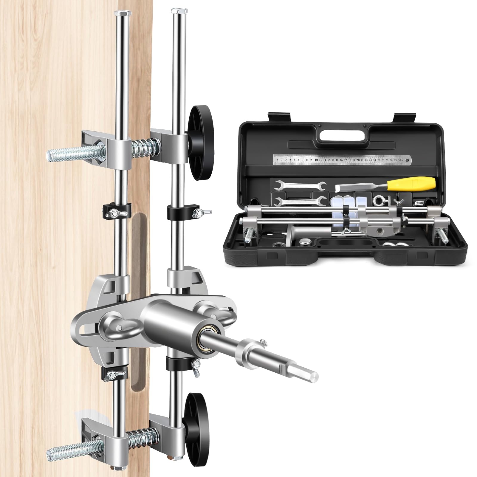 GQGP Door Mortise Lock Jig Door Lock Installation Kit with 18mm 22mm 25mm