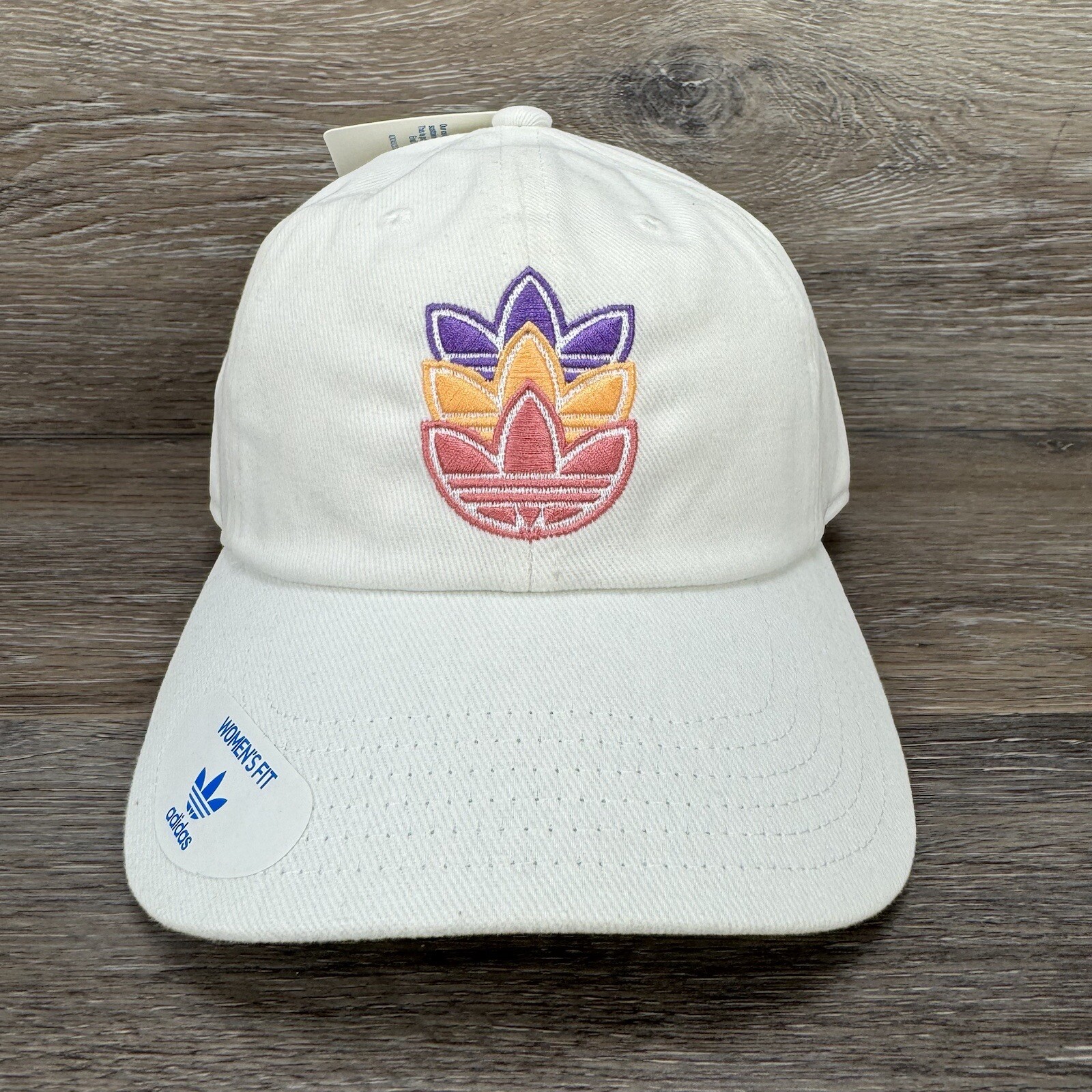 Adidas Hat Cap Strap Back White Pink Trefoil Logo Casual Womens Ladies Golf