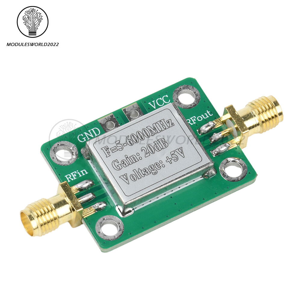 5M-6GHz DC 5V RF Broadband Signal Amplifier Board Gain 20dB Power Module 50ohm