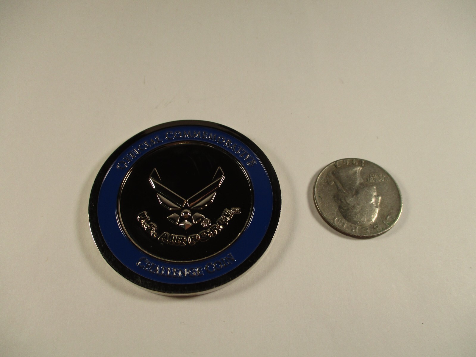 USAF AIR FORCE OFFICIAL COMMEMORATIVE Silver Toned CHALLENGE COIN USAF