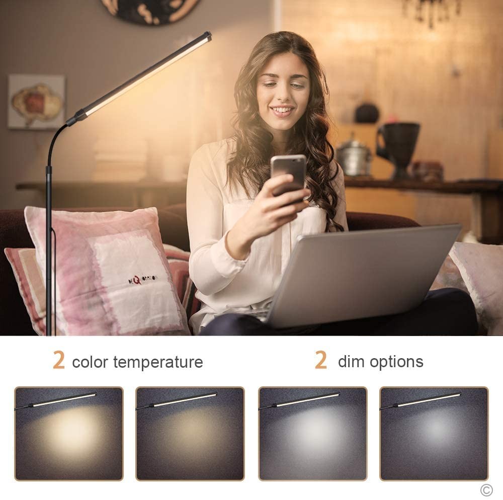 Bright LED Floor Lamp Adjustable Gooseneck Standing Eyelash Light for Eyelash