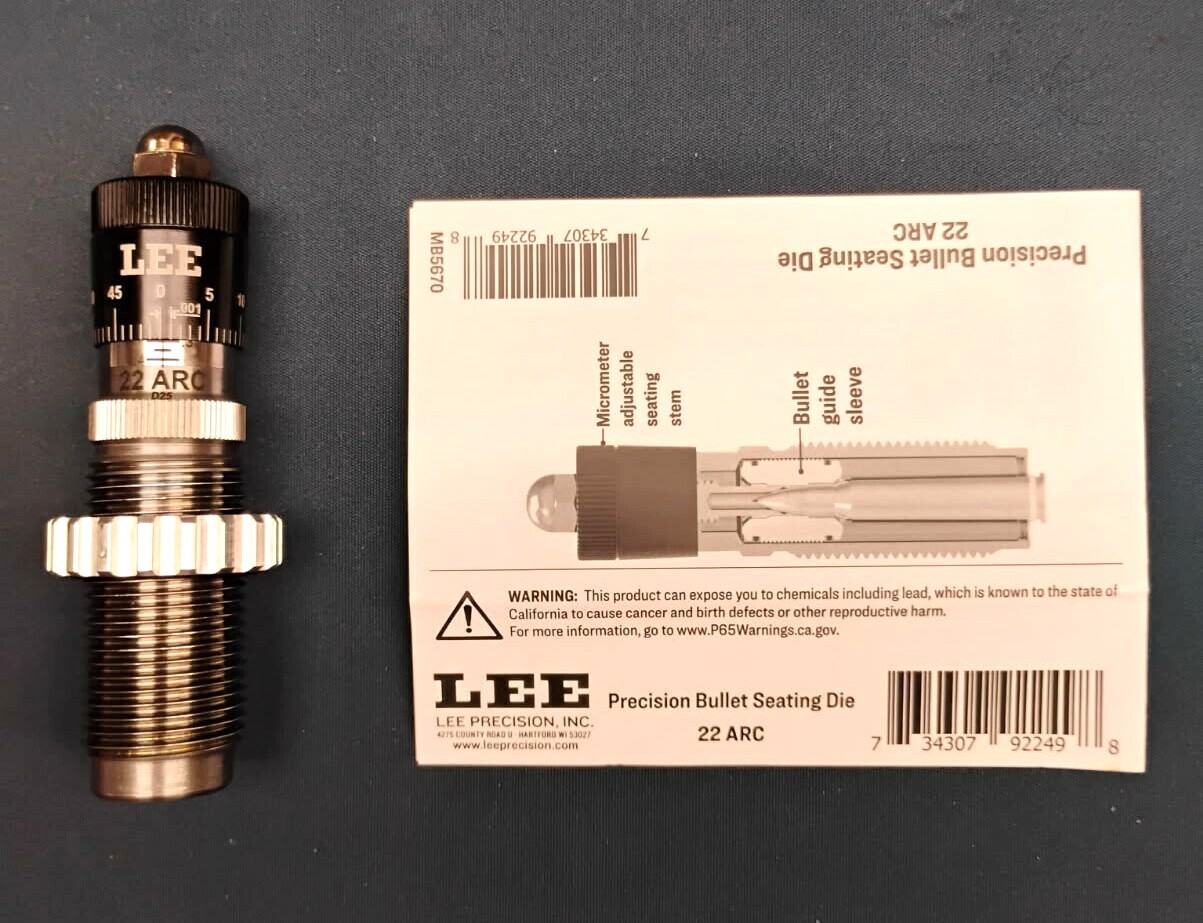 Lee 92249 Rifle Precision Micrometer Bullet Seating Die 22 ARC SAME DAY SHIP