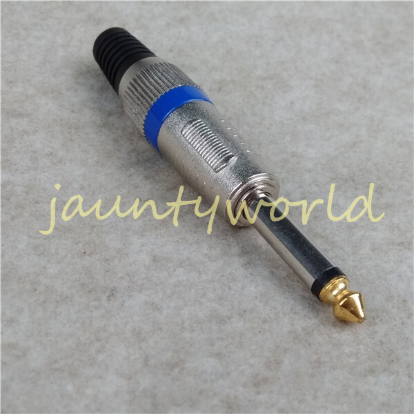 1PCS 1/4" 6.35mm MicrophPatch Snake Cable TS Male Plug Connector