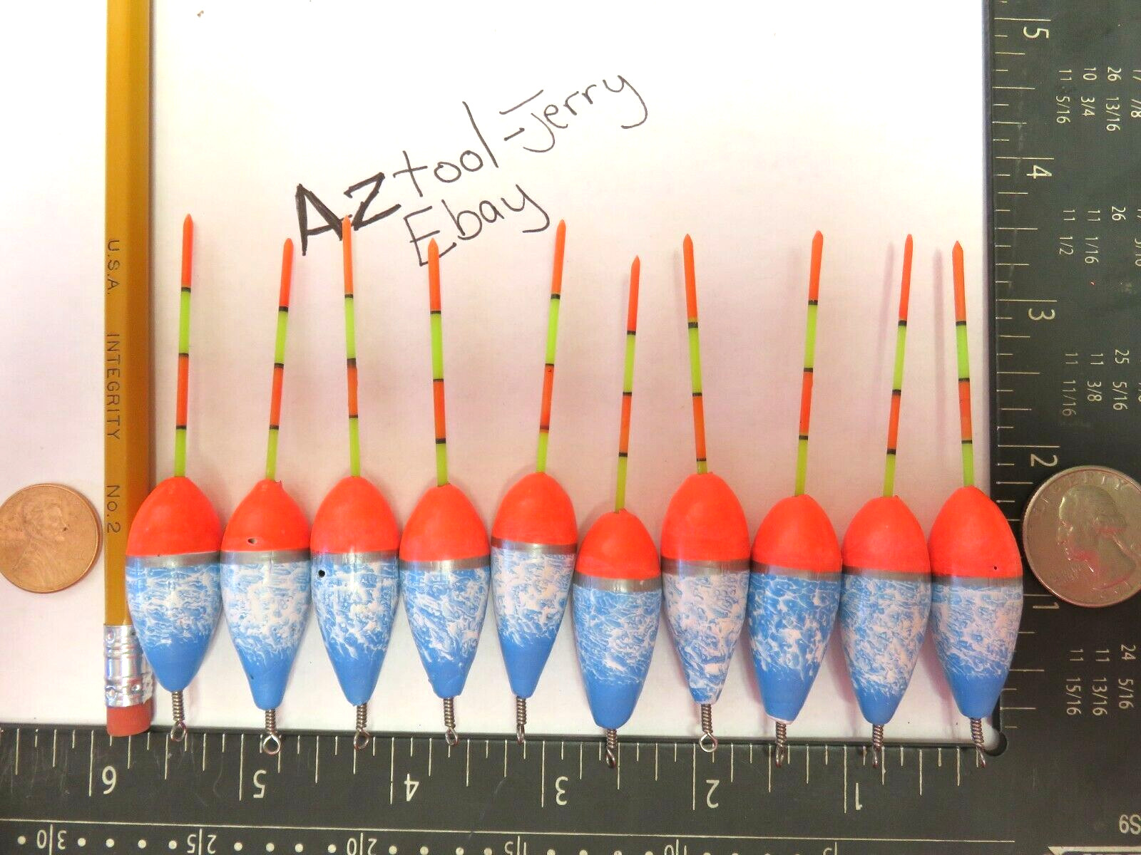 10 NEW WOOD SLIP FLOATS / BOBBERS PANFISH  ICE FISHING NO FREEZE UP ON LINE B191