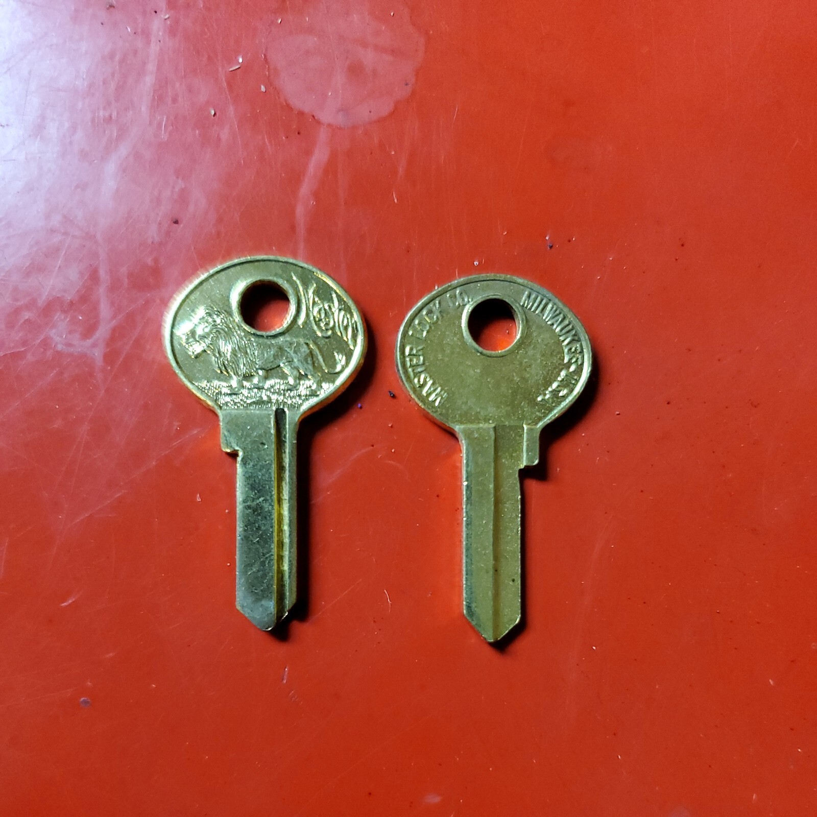 2 Vintage Original Master Lock Padlock Walking Lion 7K Mini Key M2 Blank
