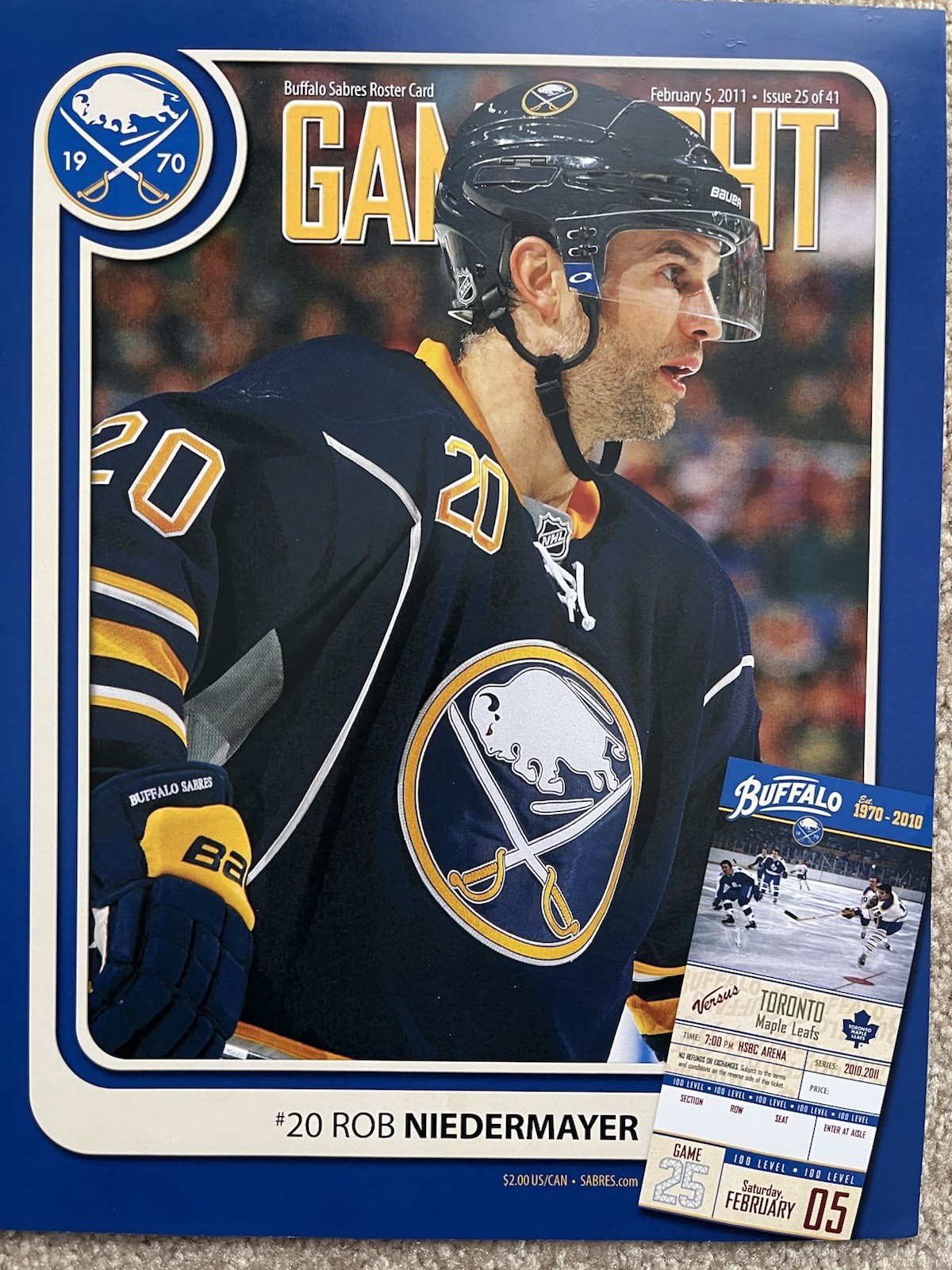 02-05-11  Toronto Maple Leafs @ Buffalo Sabres NHL Gamenight Rob Niedermayer