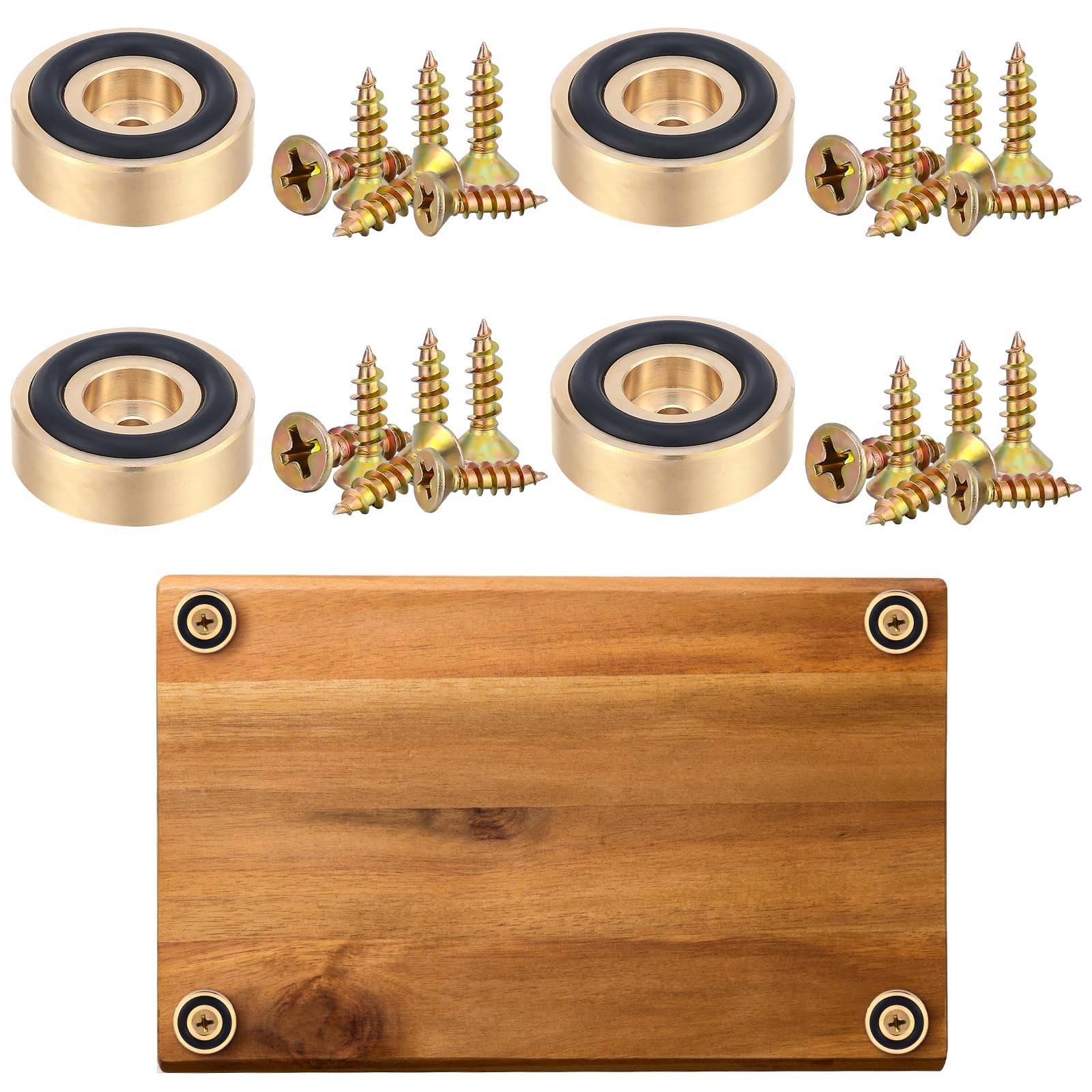 4 Pcs Brass Cutting Board Feet with Nonslip Pads 0.79 x 0.36 Inch Board Feet ...