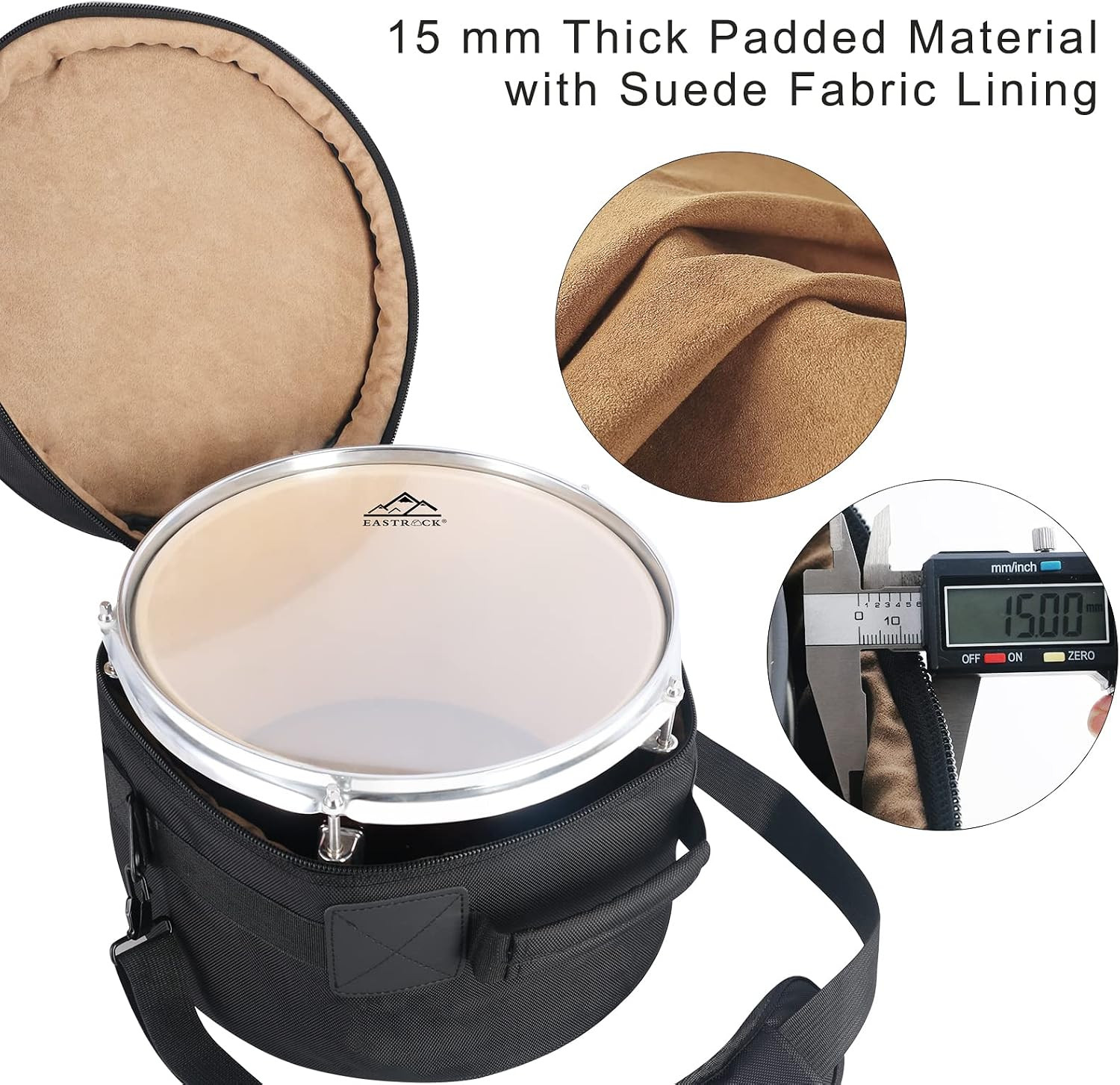 10" X8" Tom Drum Bag, Tom Drum Cases 15 Mm Thick Padding | Multi-Layer