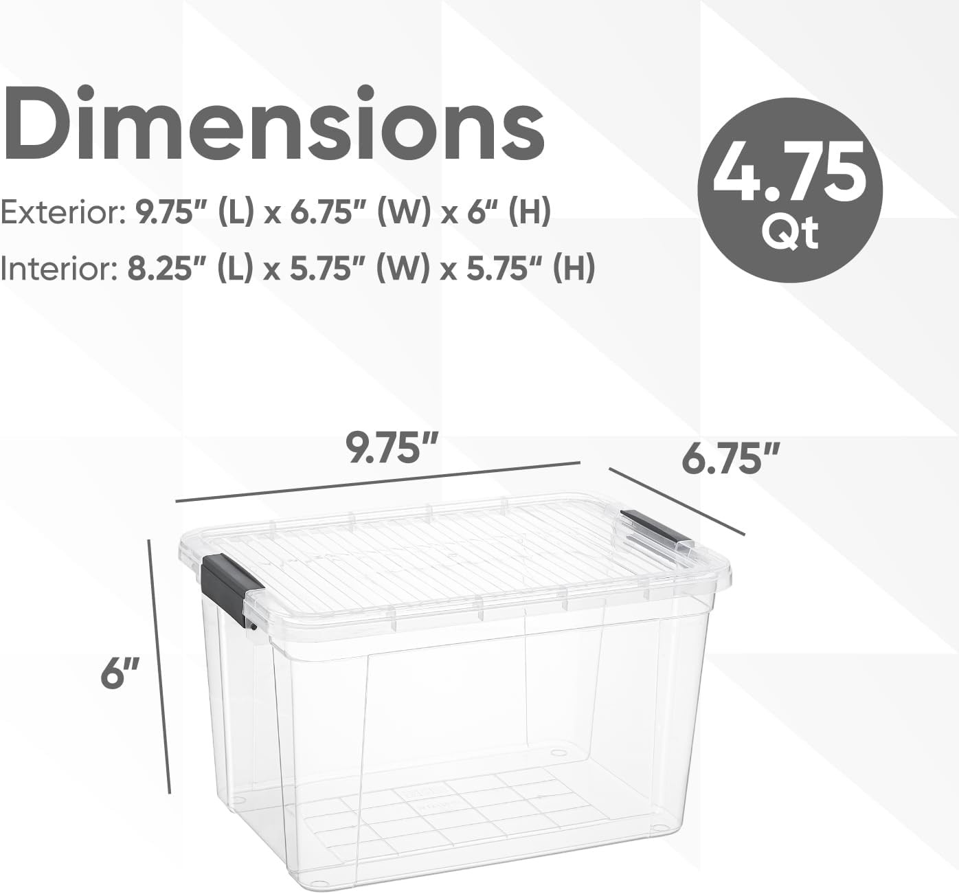 Superio 475 Quart Clear Storage Bin Stackable Lightweight Storage Container