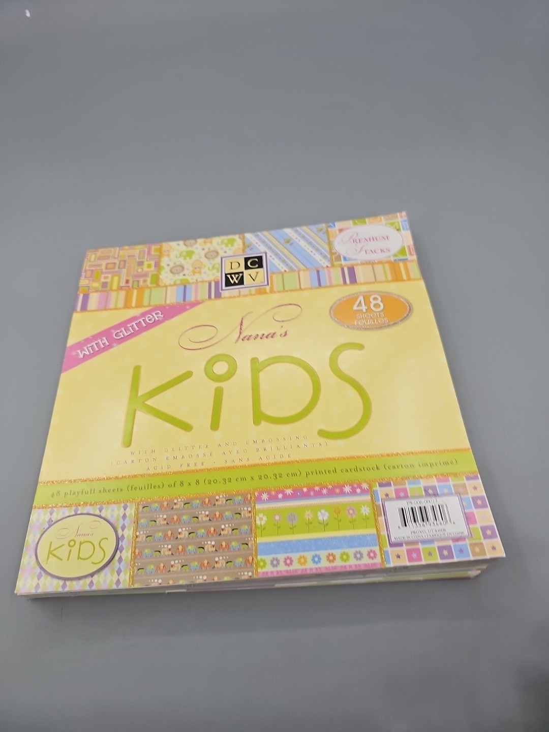 NEW! DCWV - Nanas Kids Stack 8” x 8” w/Glitter & Foil Cardstock 48 Sheets