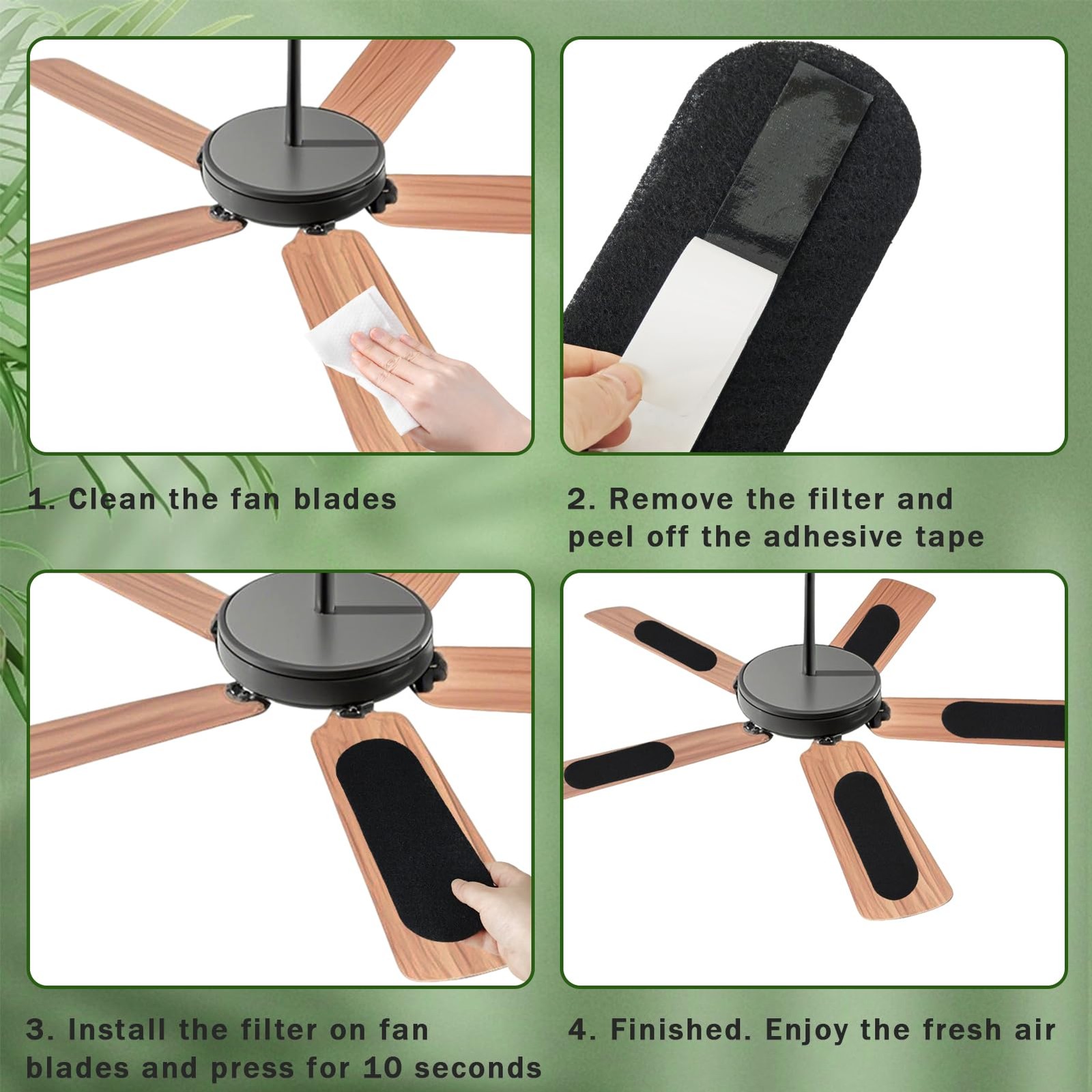 Filtros de carbón activado de cáscara de coco para aspas de ventiladores techo
