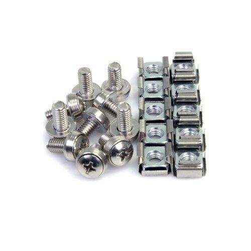 StarTech M6 Mounting Screws and Cage Nuts for Server Rack Cabinet - 25 Pack