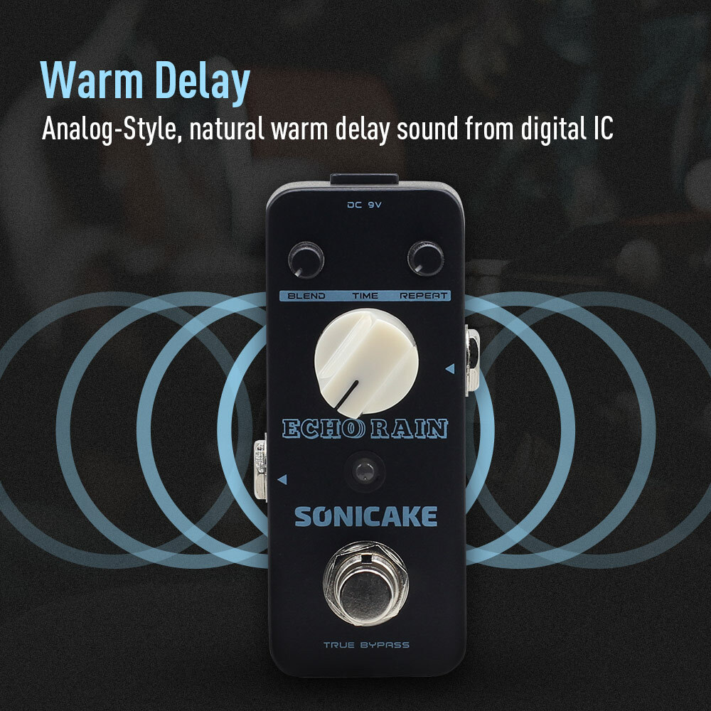 SONICAKE Echo Rain Analog-Style Hybrid Digital Delay 2-mode Guitar Effects Pedal