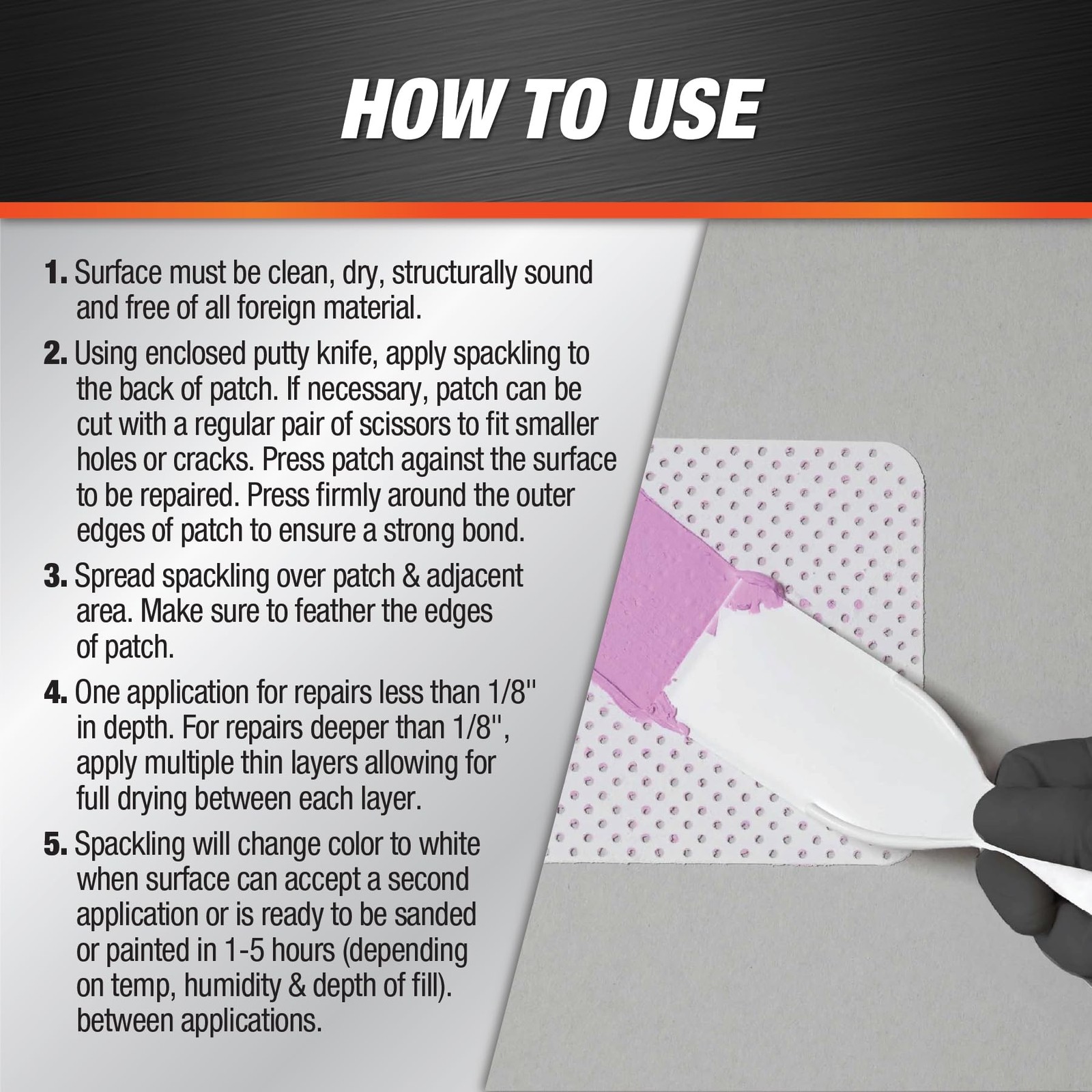 DAP DryDex Spackling Wall Repair Patch Kit, with Pink/White 8 oz,