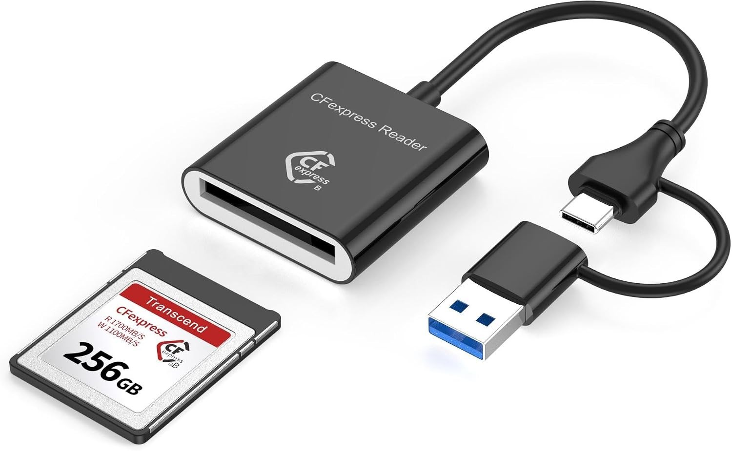 CFexpress Type B Card Reader, 10Gbps USB 3.2 Gen 2, 2-in-1 USB-C T67-22