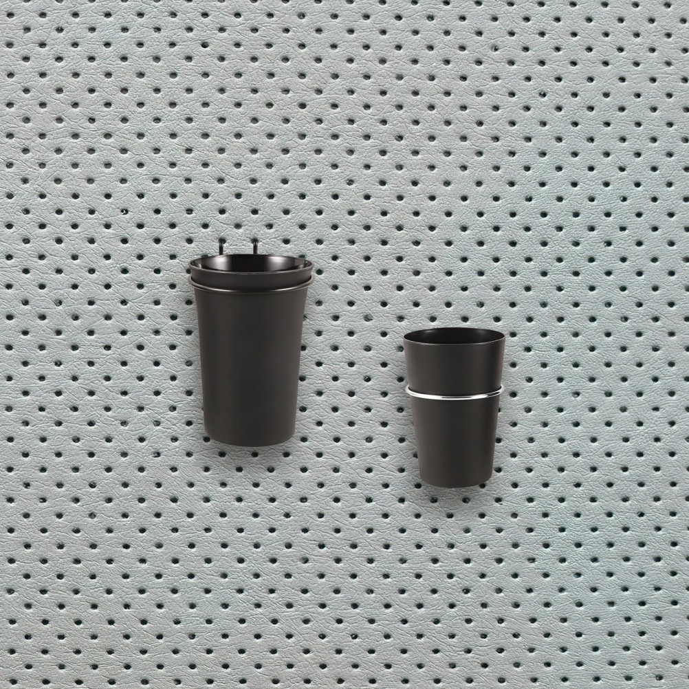 2Pcs Pegboard Tool Organizer Black Cups with Easy Install Hooks for Workspace