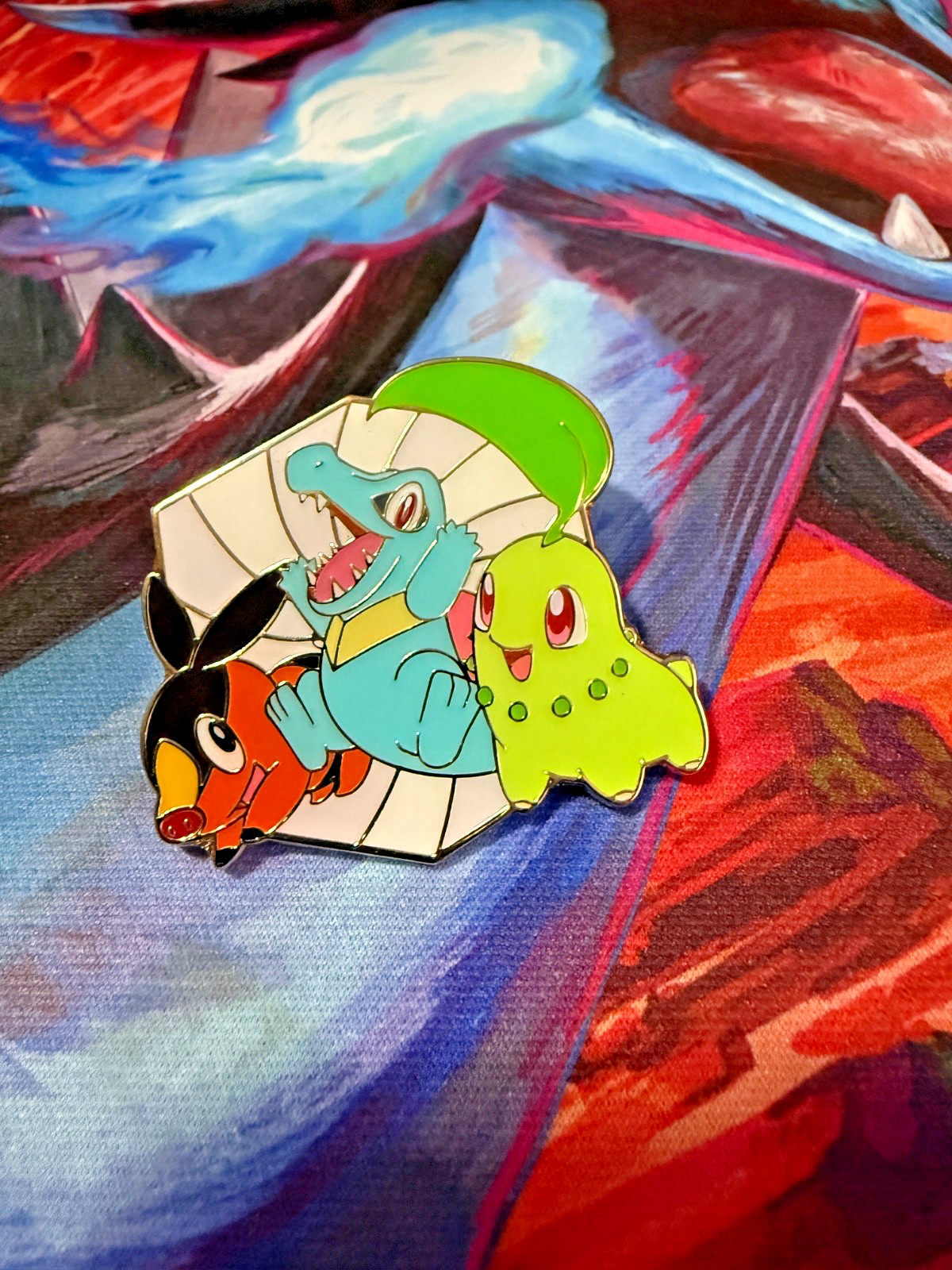 Pokémon Ascended Heroes Starter Totodile Chikorita Tepig Enamel Pin