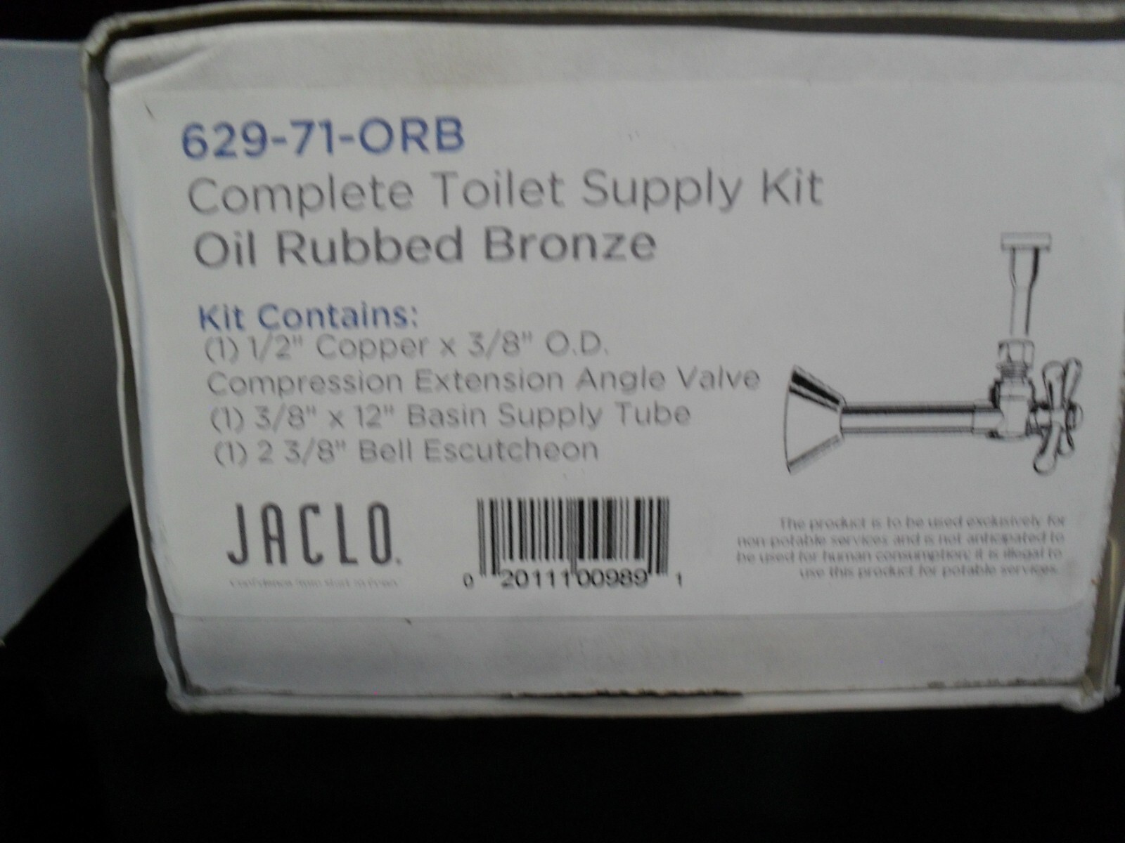 Jaclo 629-71-ORB 1/2" Cop x 3/8" Od QT Angle Valve Toilet supply 12" Oil Rubbed