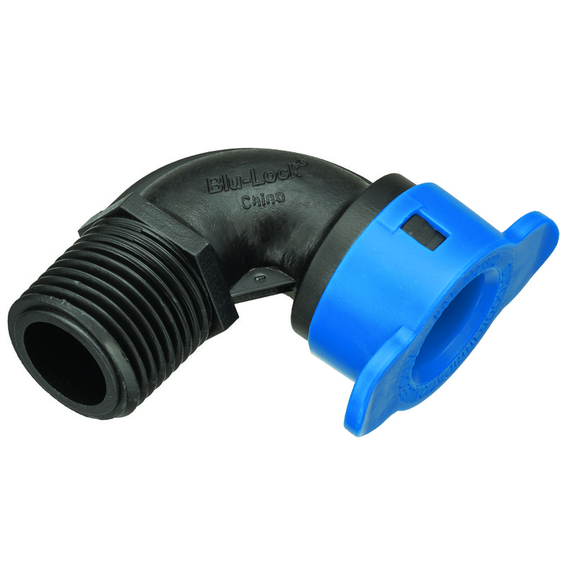 Orbit 31970 220 PSI Blu-Lock Heavy-Duty Plastic Elbow 1/2 x 1/2 MPT in.