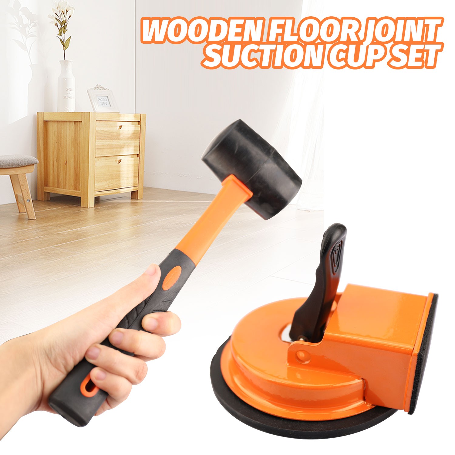 Floor Gap Fixer Tool with Suction Cup for Hardwood-Laminate and Vinyl Flooring