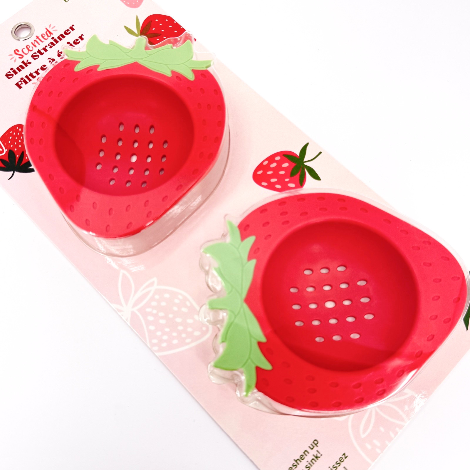 Handy Gourmet 2PK Strawberry Shaped Sink  Strainers Standard Kitchen Decor NWT
