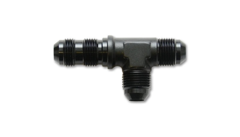 Vibrant 10624 -3AN Bulkhead Adapter Tee on Run Fittings - Anodized Black Only