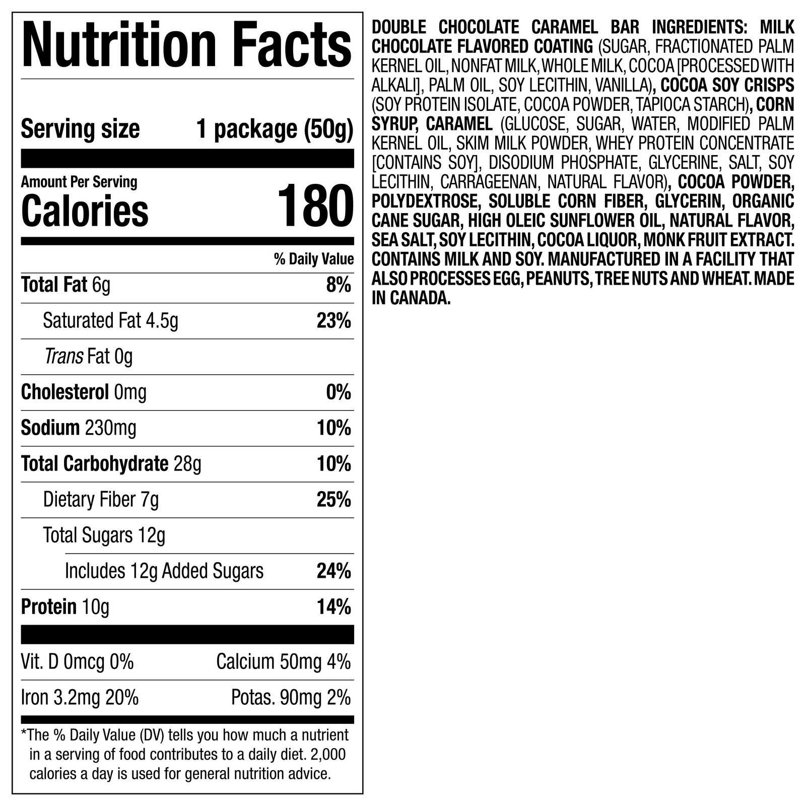 Weight Loss Double Chocolate Caramel Bar Protein