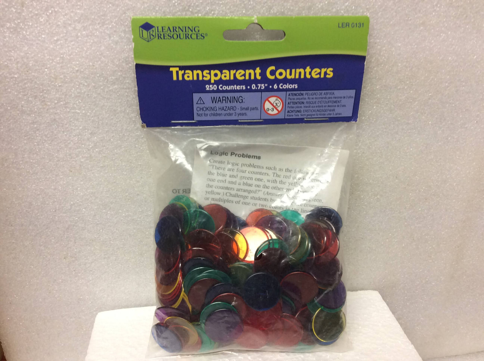 Transparent Color Counting Chips - 250 Pieces, Ages 5+ Math Counters for Kids