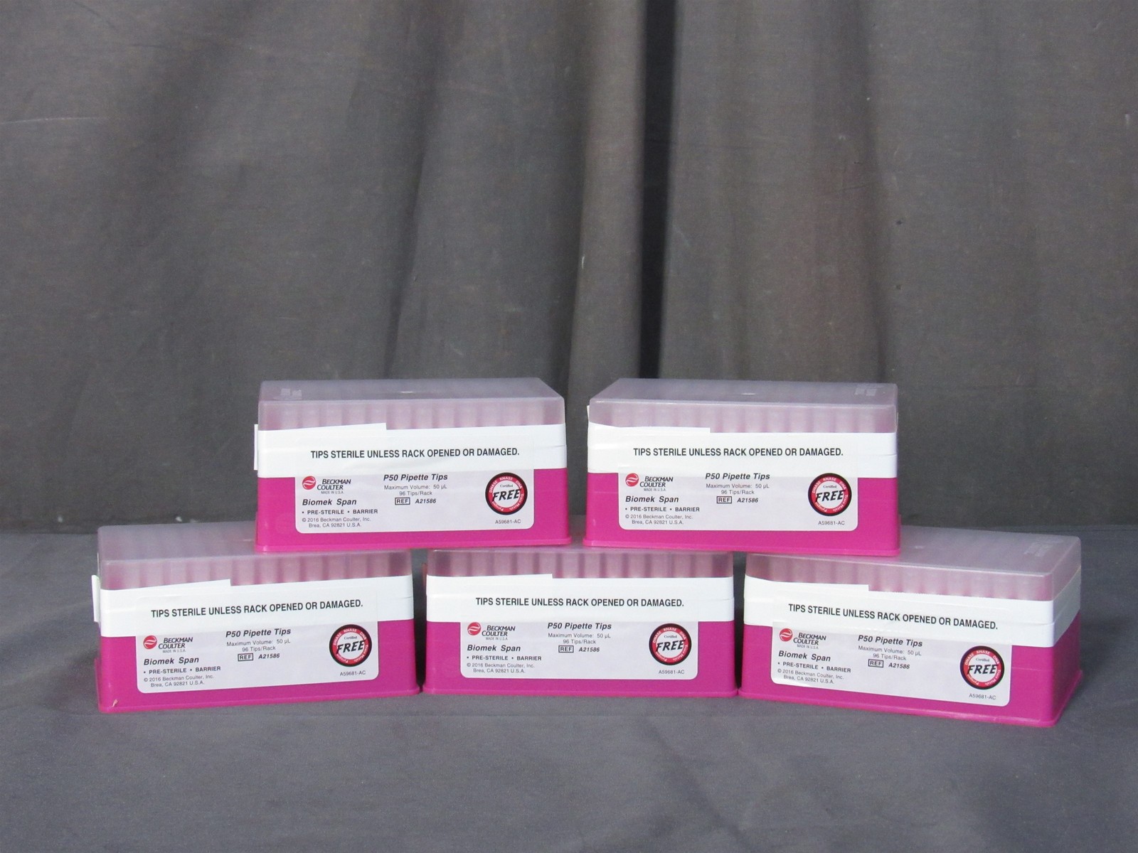 480 PCS; New Beckman Coulter A21586 Biomek Multimek P50 50uL Pipette Tips