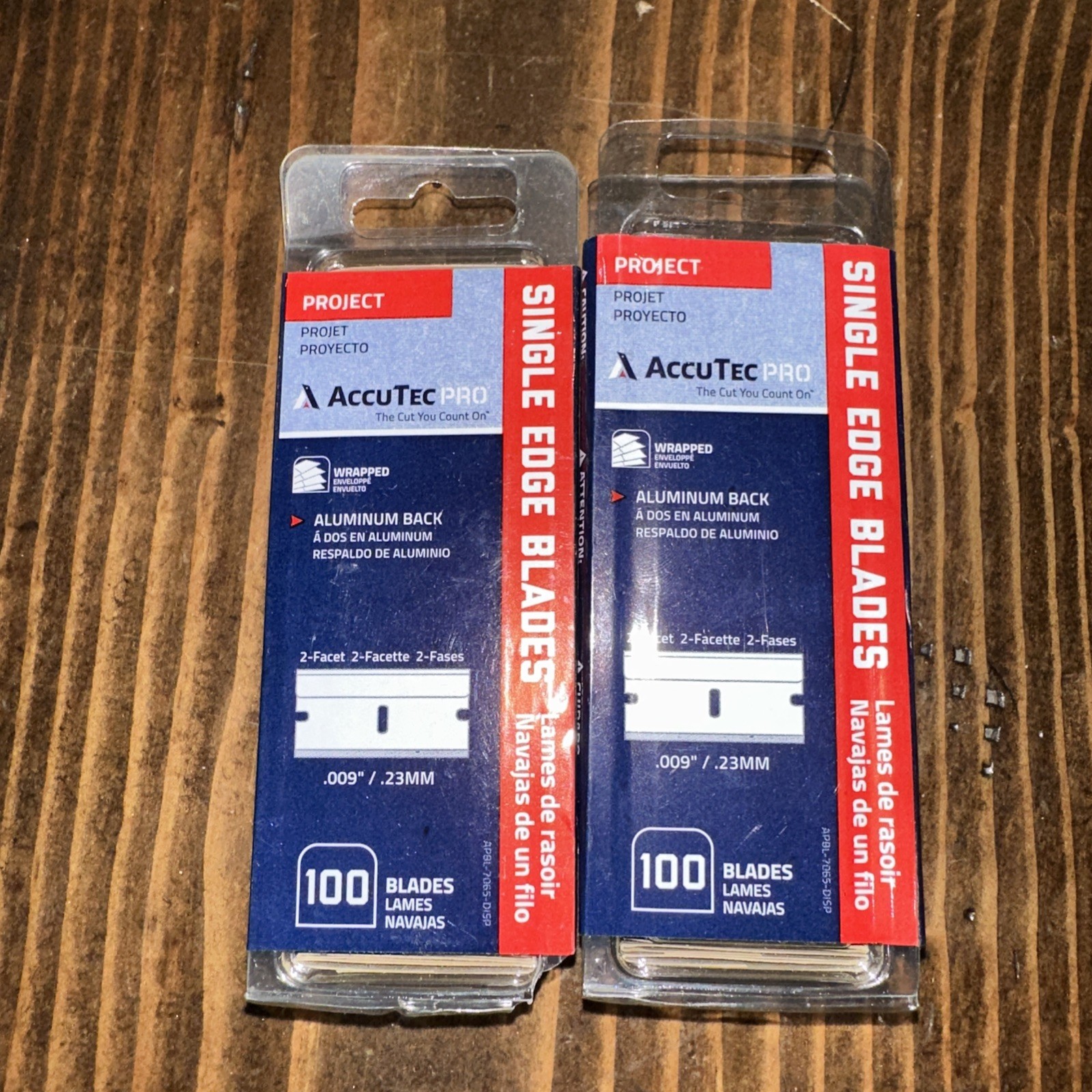 AccuTec Pro Single Edge Aluminum Backed Razor Utility Blades 2-Pack New