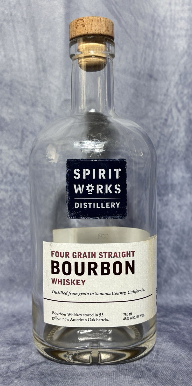 Spirit Works Distillery Four Grain Bourbon Whiskey Decorative Decanter Bottle