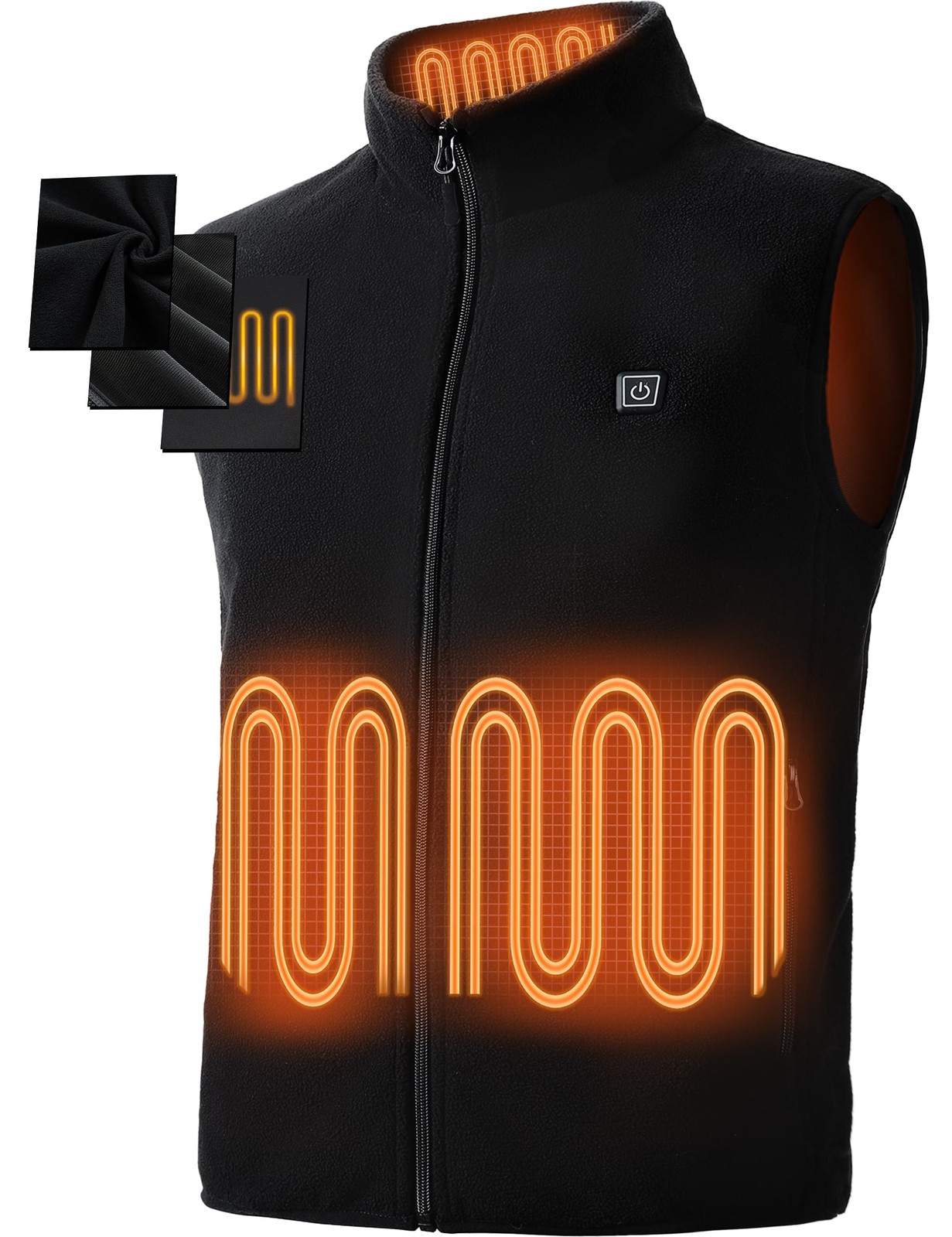 Burngogo Heated Vest for Men & Women, 3 Heating Levels, 6 Zones, Heated Jacket