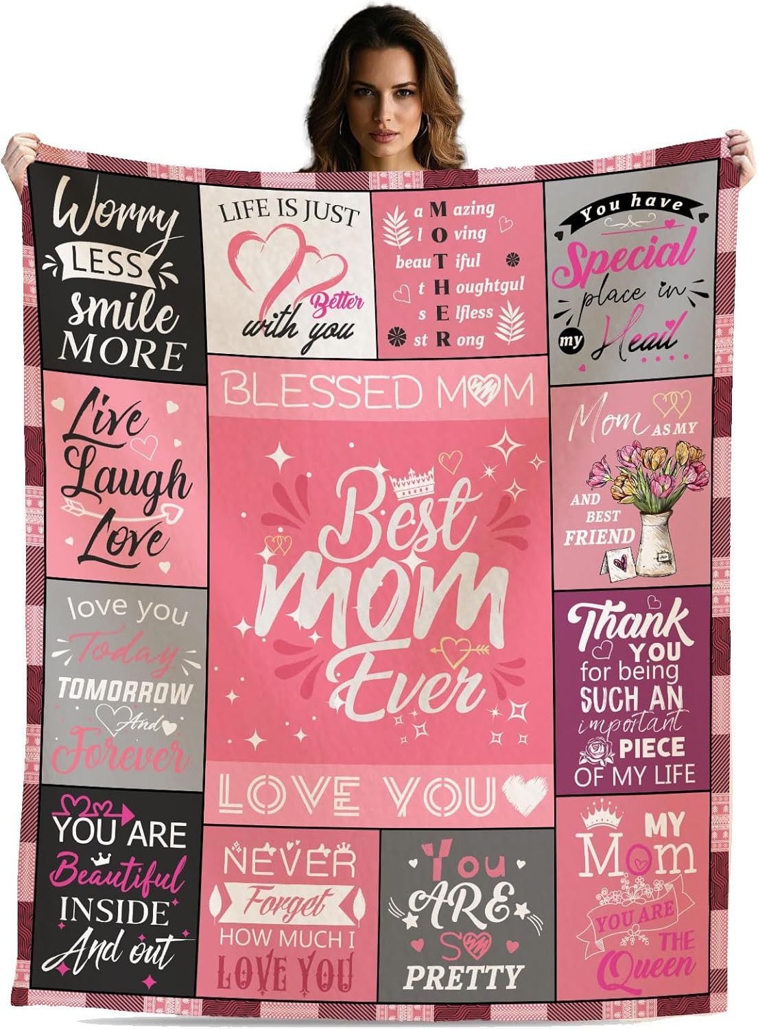Gifts for Mom, Anniversary Birthday Gifts for Mom, Blanket to Momther from Daugh