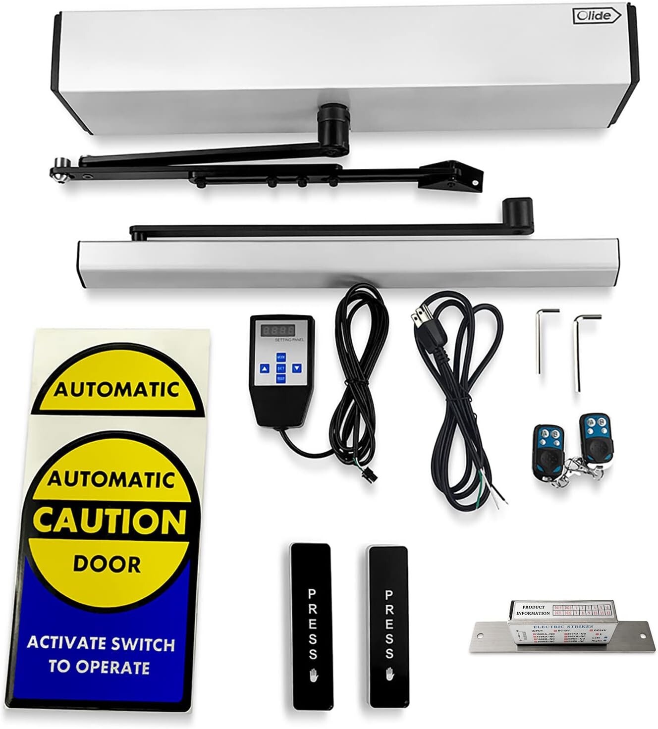 Automatic Swing Door Opener with Wireless Push Button and NC Fail Electric Lock